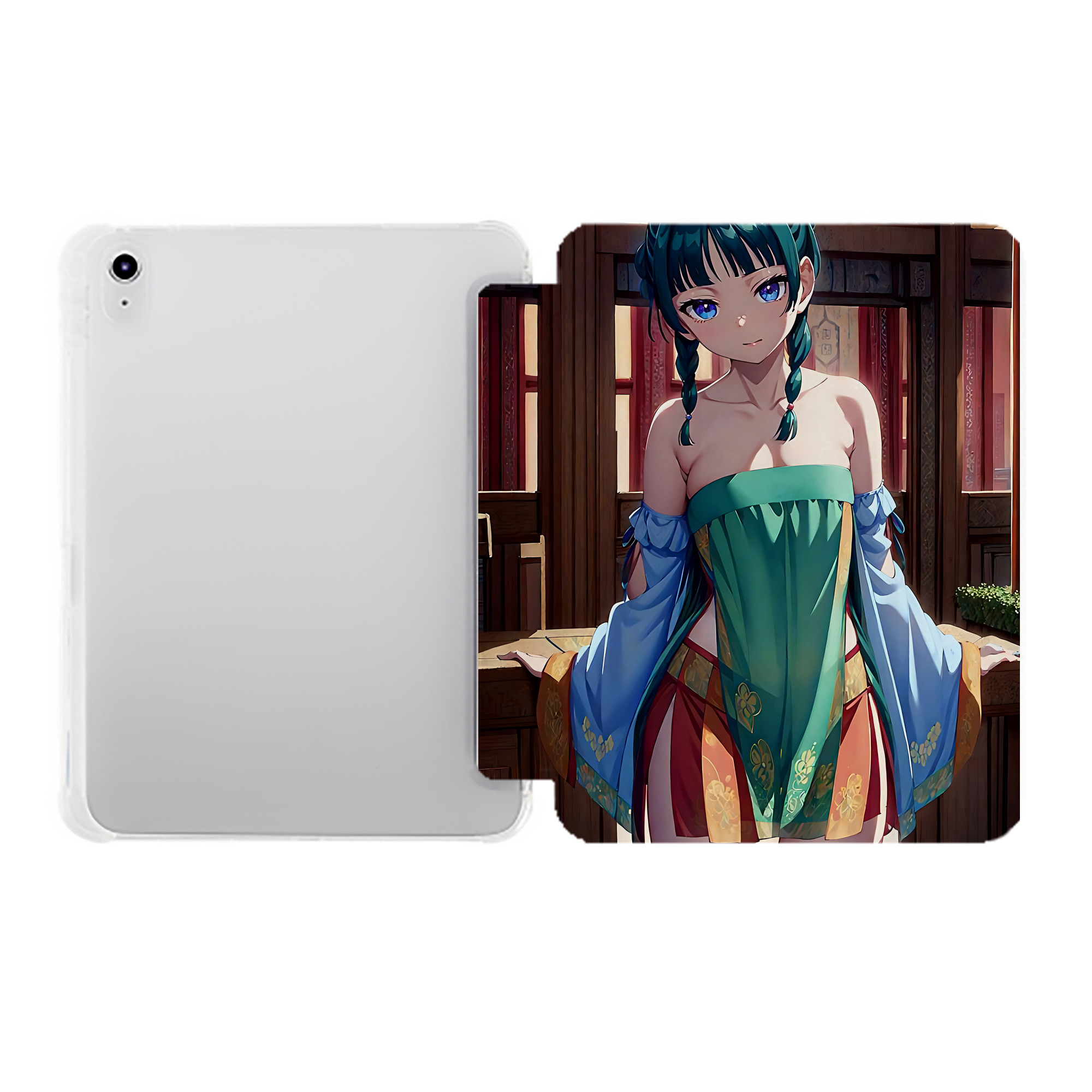 （画像用） 薬屋のひとりごと The Apothecary Diaries IPad ケース ペン収納付き 三つ折りスタンド PUレザー×シリコン 対応機種9.5/10.5/10.9インチ